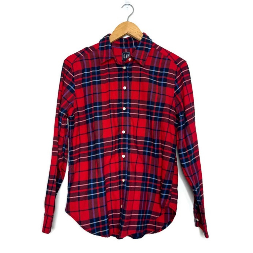 GAP Blue And Plaid Women’s Button Down Top Size XS